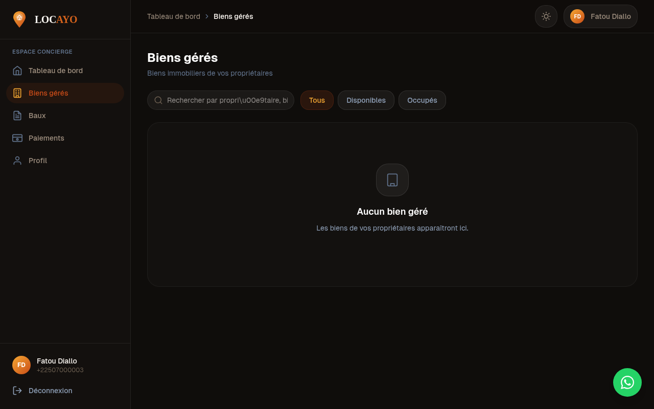 Biens geres par le concierge