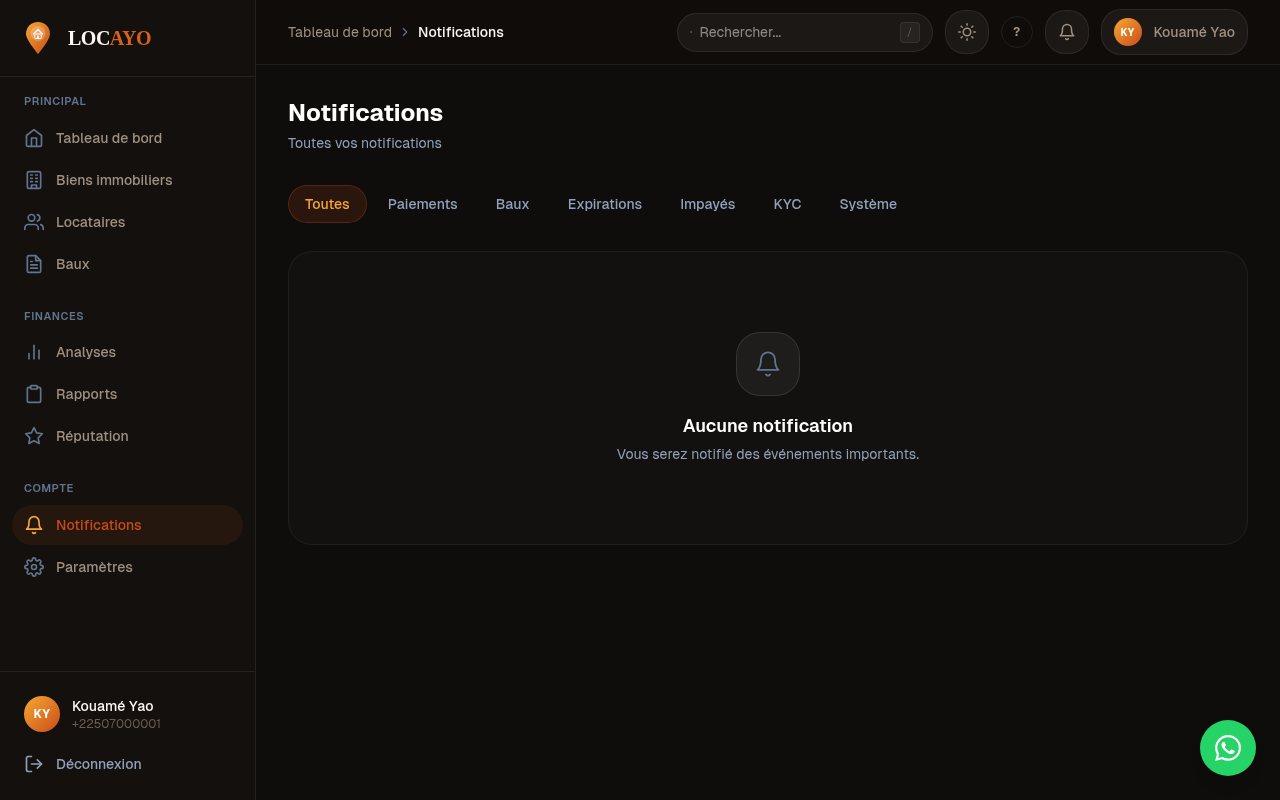 Centre de notifications
